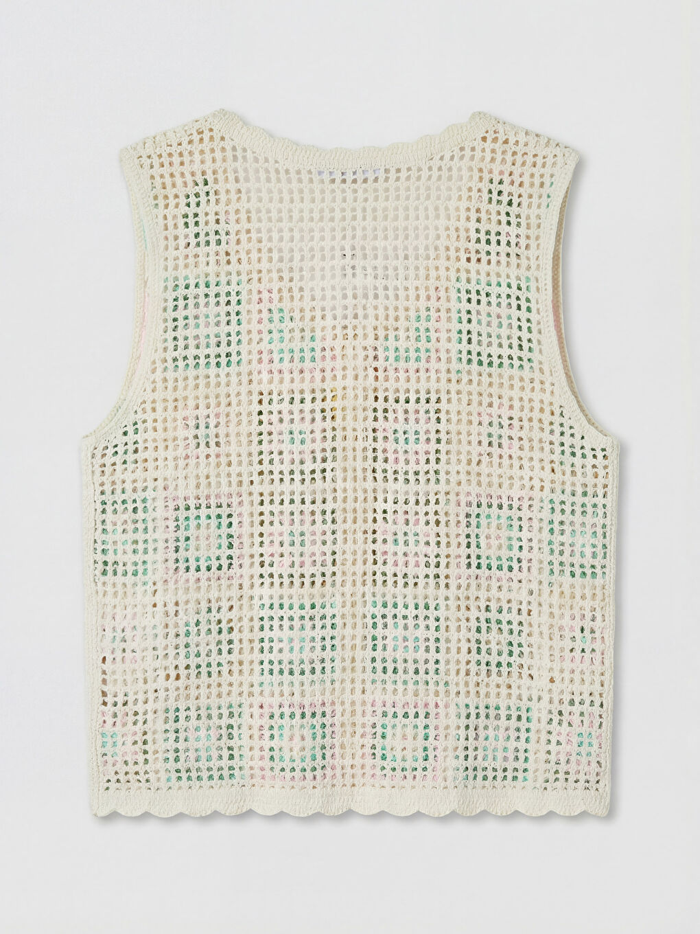 Yeşil V Yaka Kadın Kroşe Yelek-1