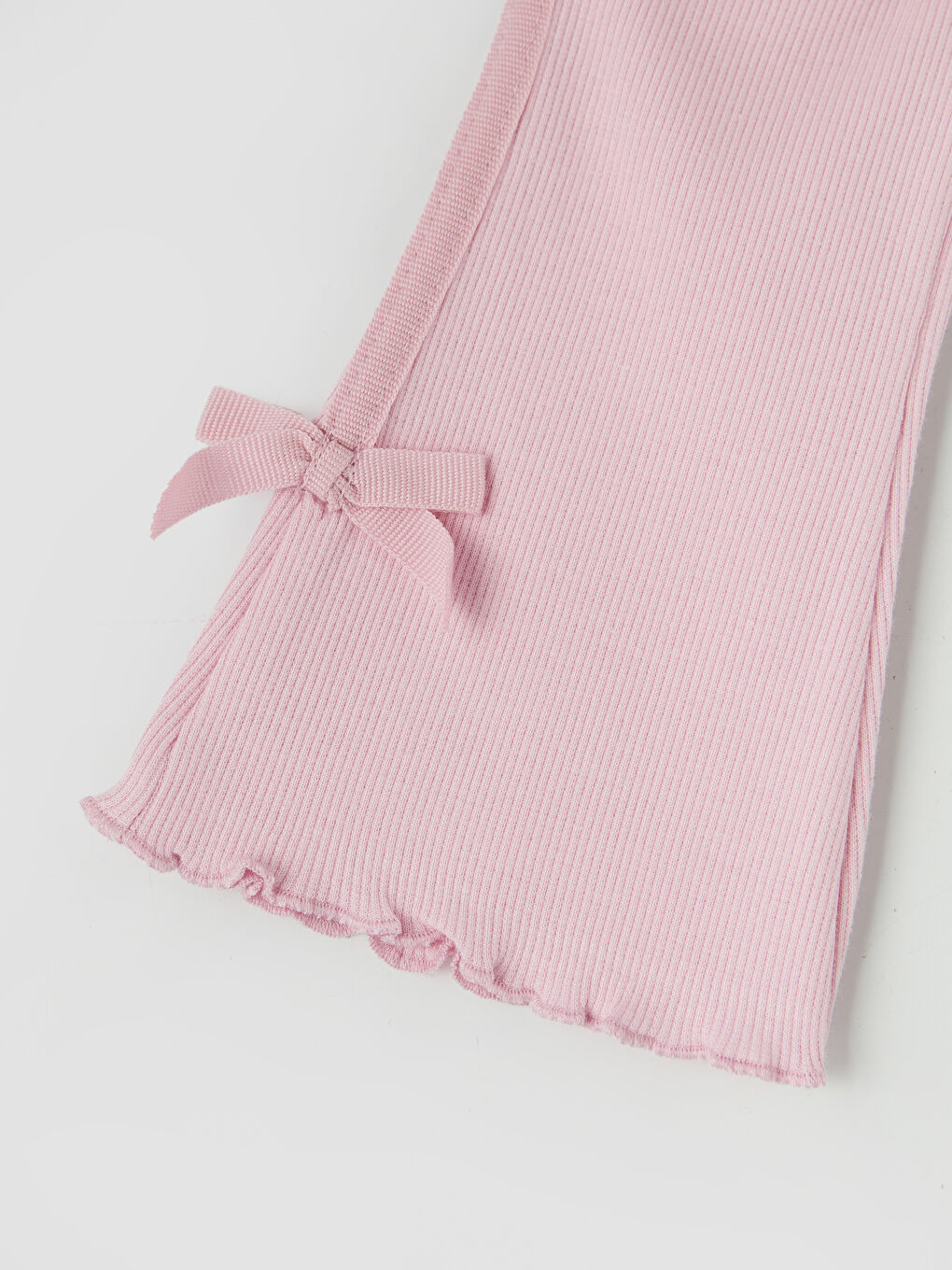 Pembe Fitilli Kız Bebek İspanyol Paça Tayt 2'li-3