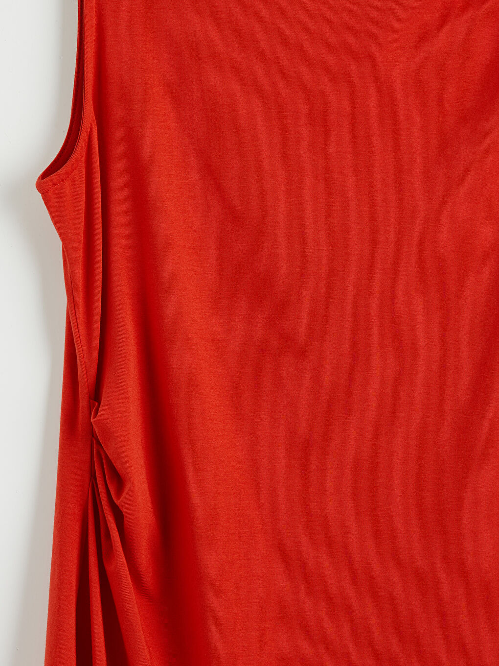 Kırmızı Kayık Yaka Büzgülü Elbise-2