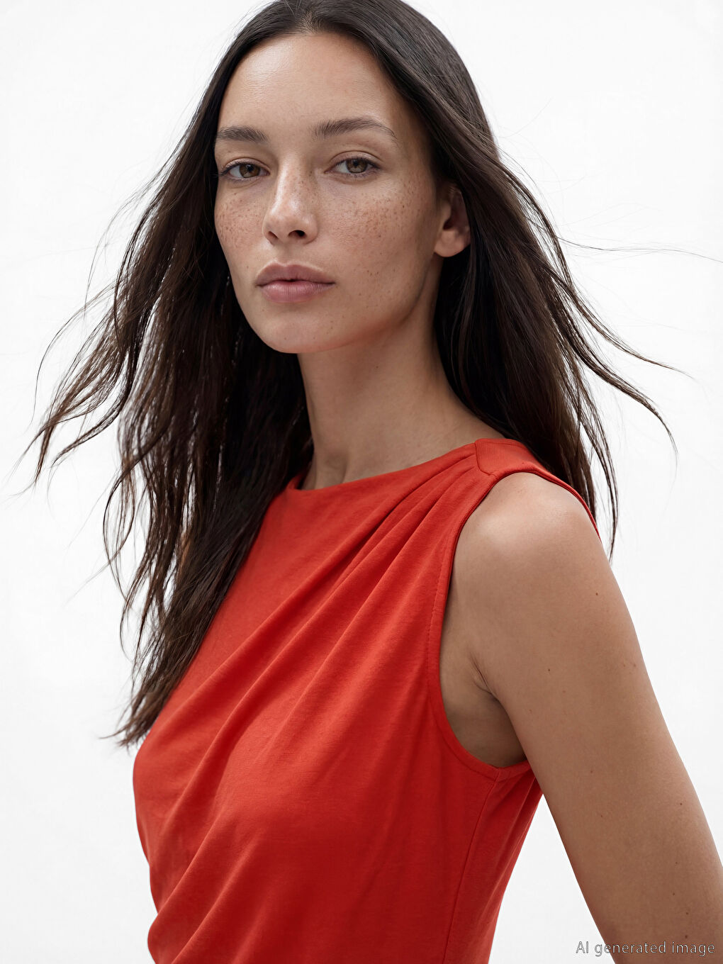 Damenkleid mit U-Boot-Ausschnitt und Raffung-1