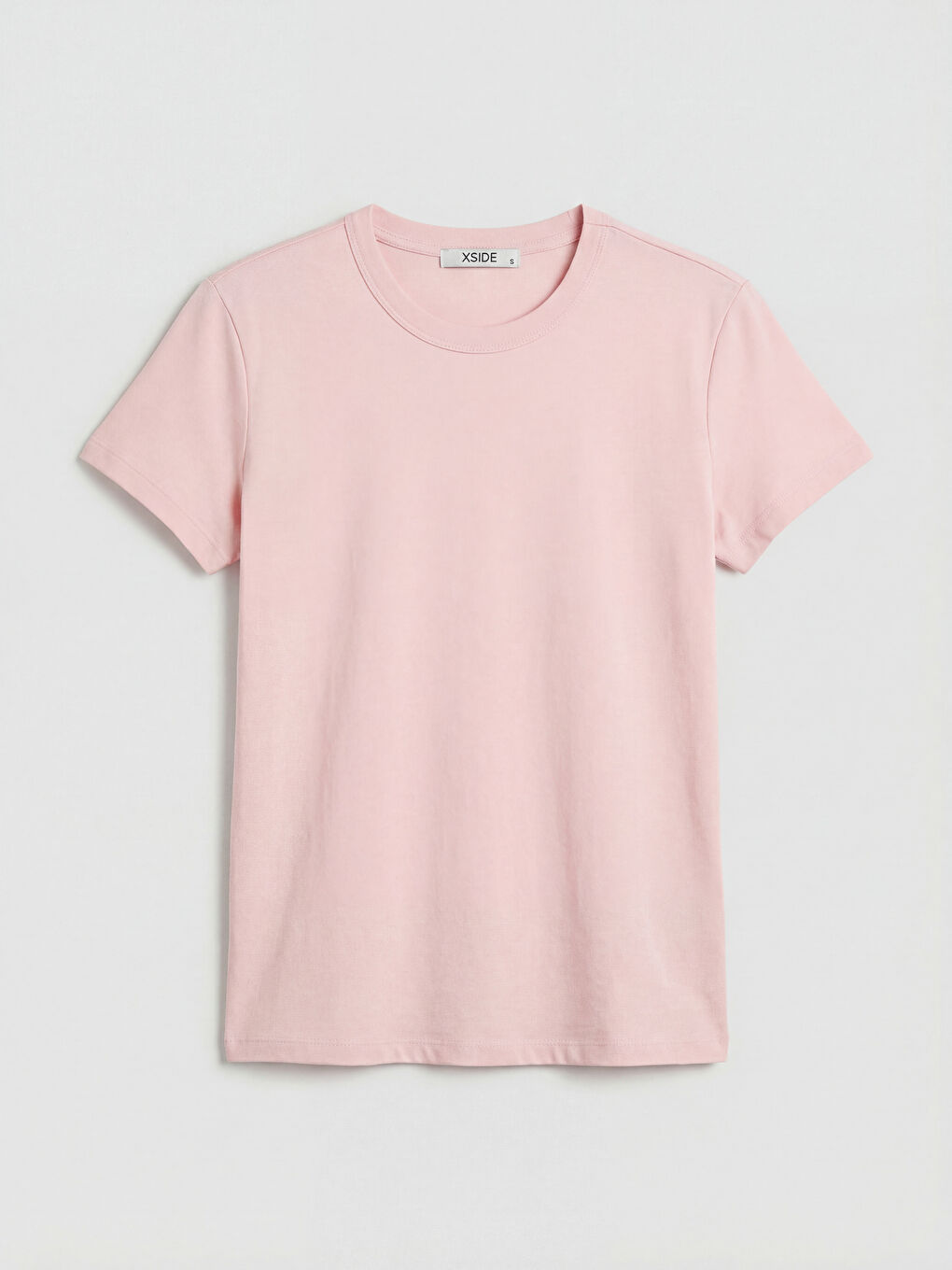 Pembe Bisiklet Yaka Kadın Tişört	-3