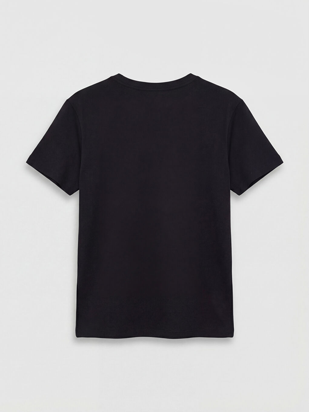 Siyah Bisiklet Yaka Kadın Tişört	-5