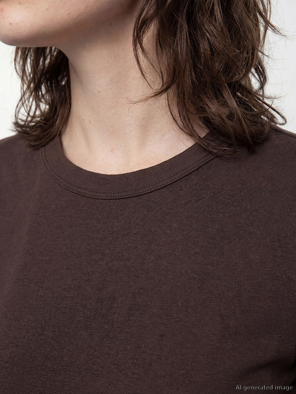 Bisiklet Yaka Kadın Tişört	-2