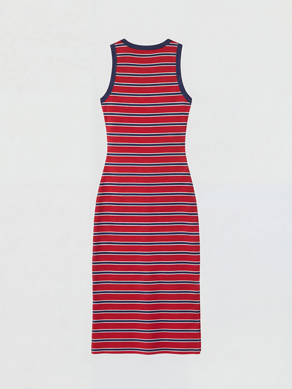 Kırmızı Bisiklet Yaka Çizgili Elbise-1