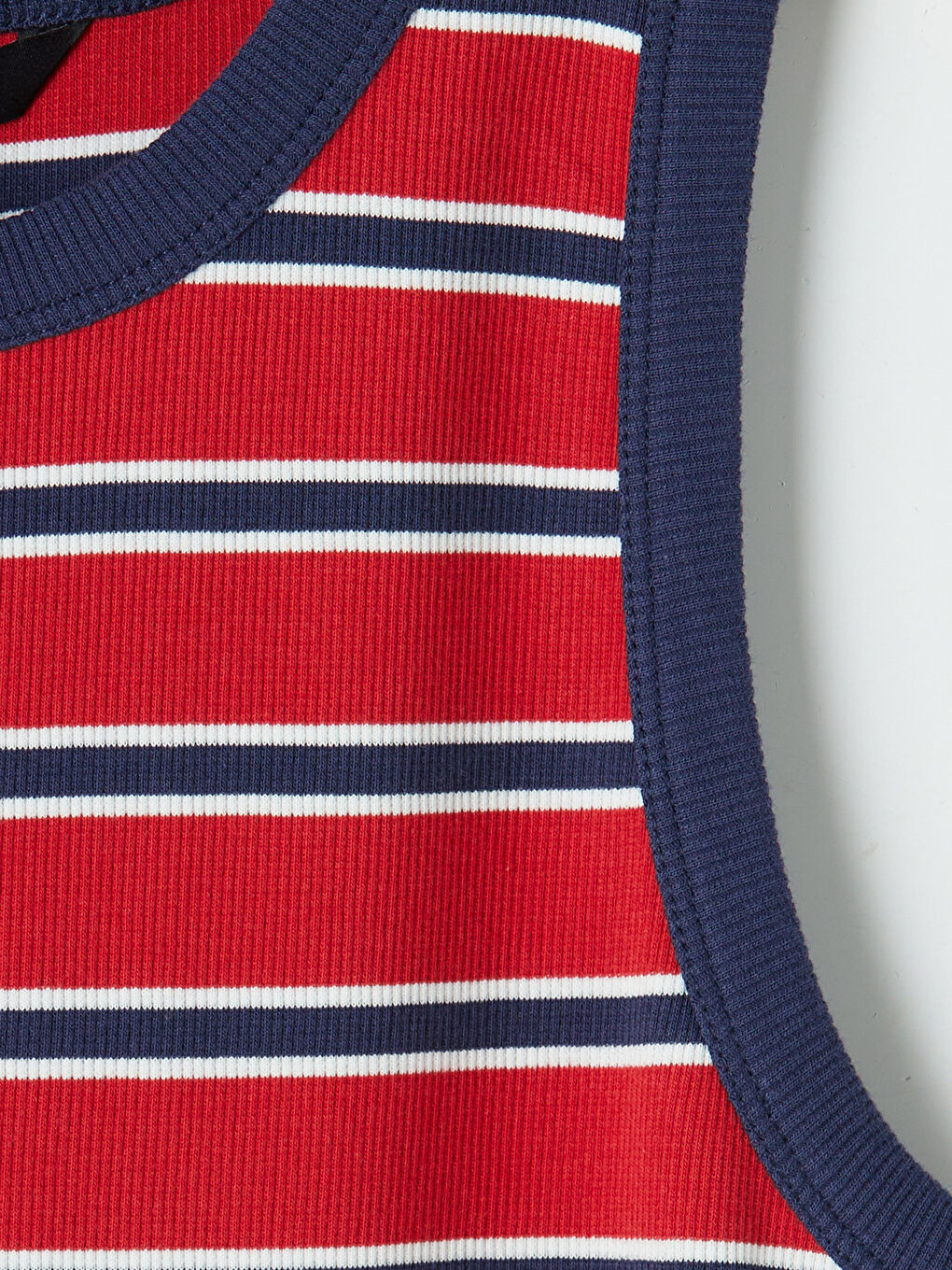 Kırmızı Bisiklet Yaka Çizgili Elbise-2