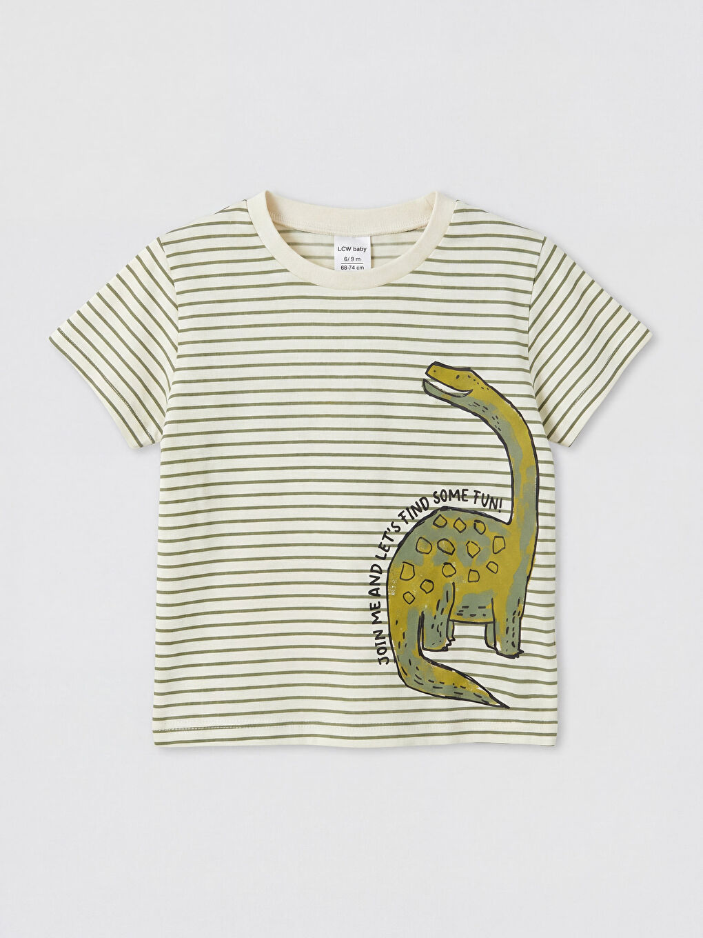 Yeşil Dinozor Baskılı Erkek Bebek Takım-1