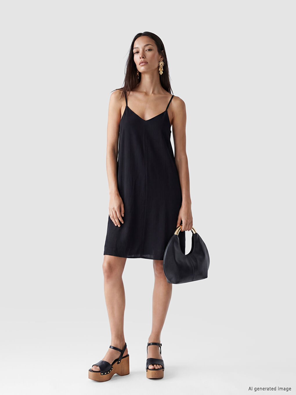 V Neck Strappy Dress
