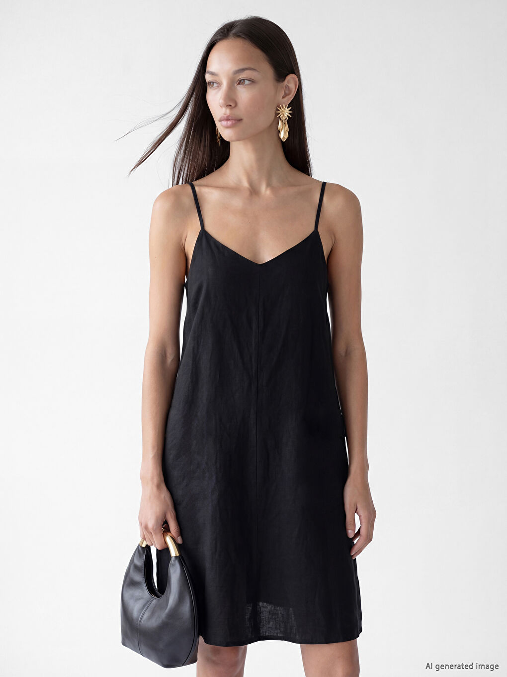 V Neck Strappy Dress-1