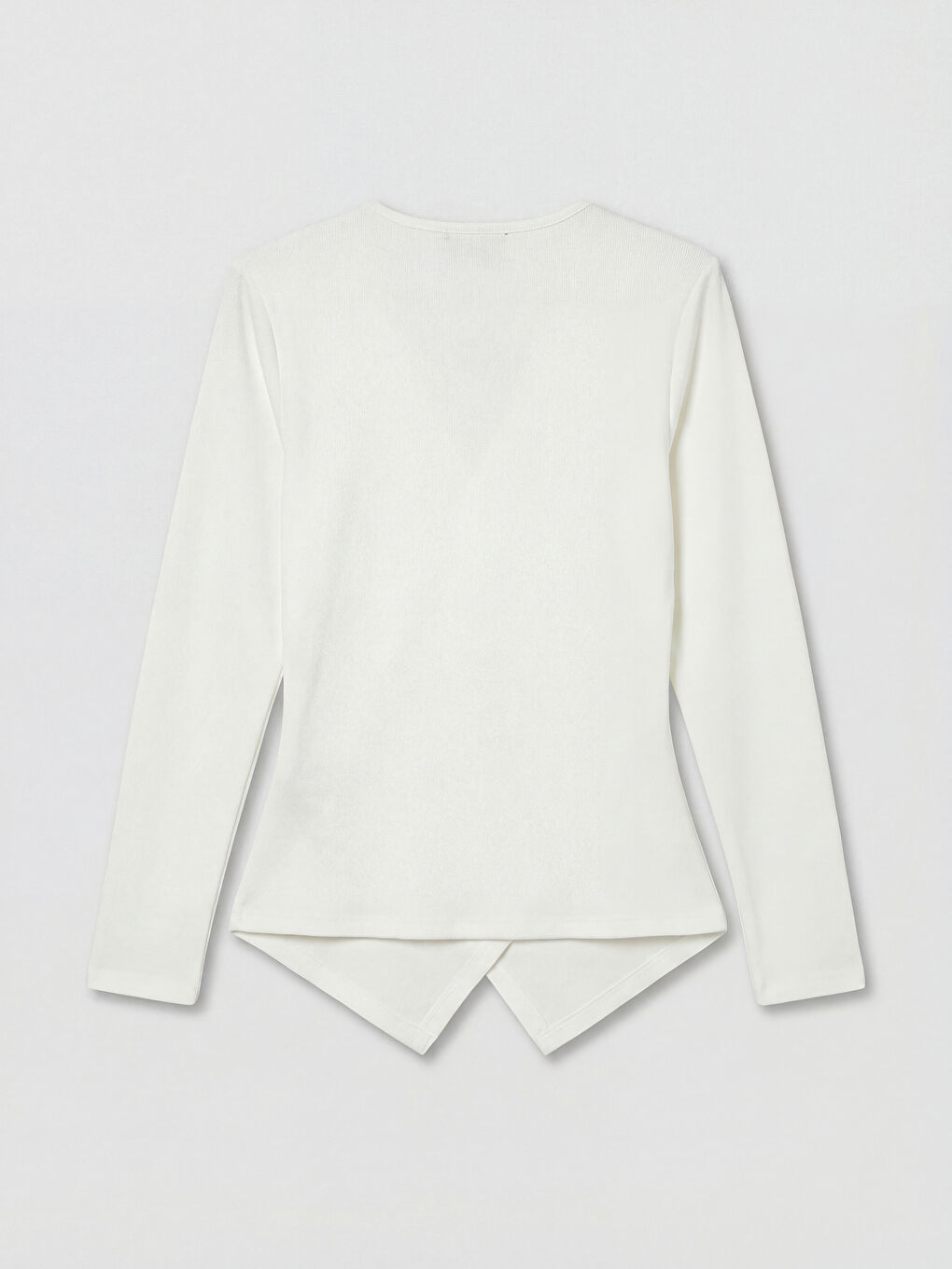 Beyaz Kruvaze Yaka Büzgülü Bluz-5