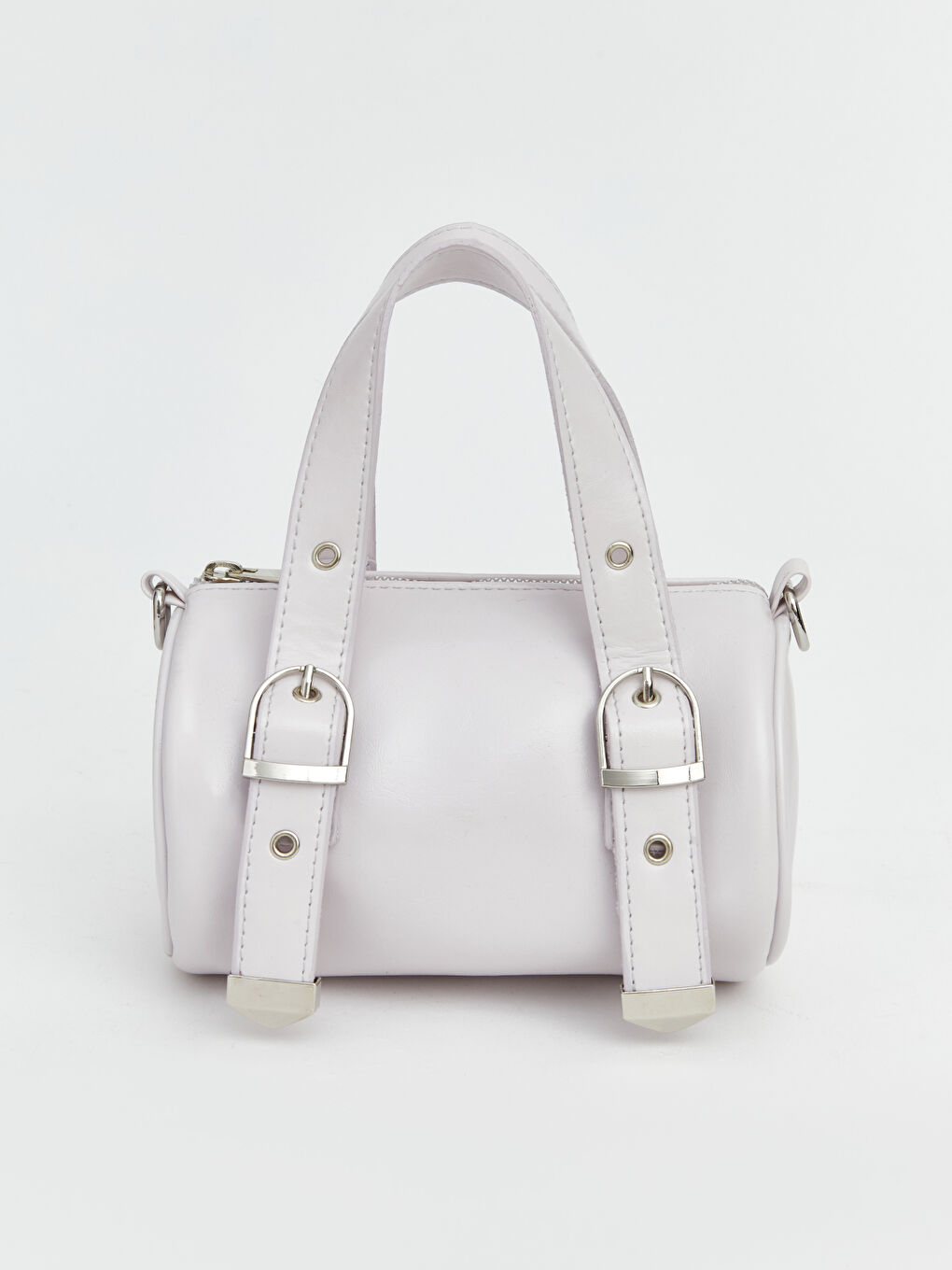 Lila Toka Detaylı Deri Görünümlü Kadın Omuz Çantası-2