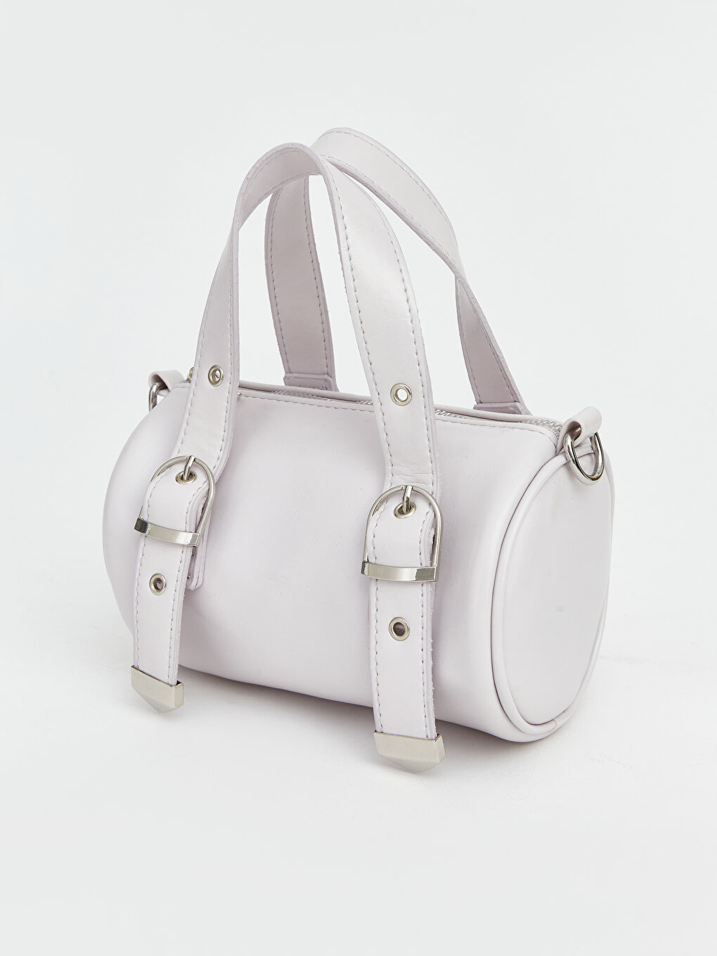 Lila Toka Detaylı Deri Görünümlü Kadın Omuz Çantası-3