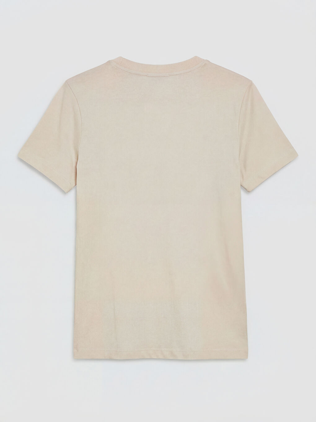 Pembe Bisiklet Yaka Los Angeles Baskılı Kadın Tişört-1