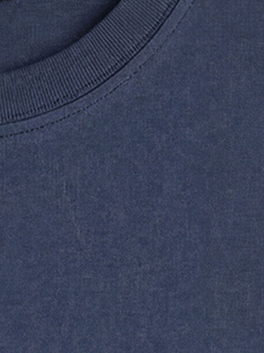 Lacivert Bisiklet Yaka Monaco Baskılı Kadın Tişört-2