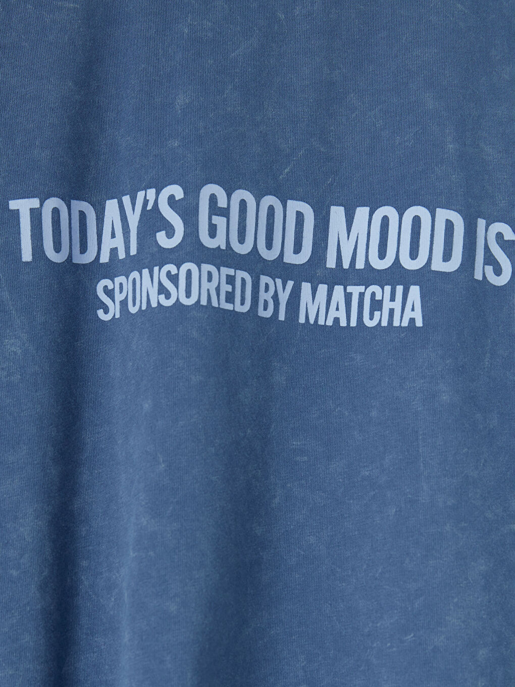 İndigo Bisiklet Yaka Baskılı Kadın Tişört-2