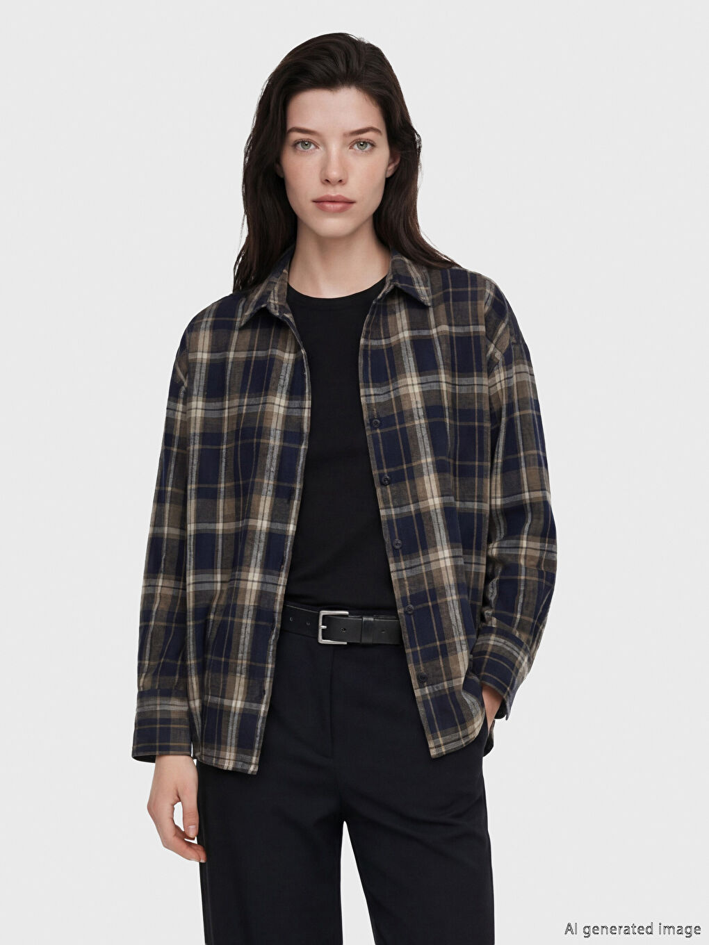 торлы оверсайз әйелдер фланель жейдесі