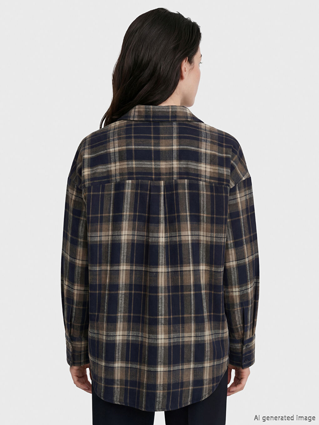 торлы оверсайз әйелдер фланель жейдесі-2