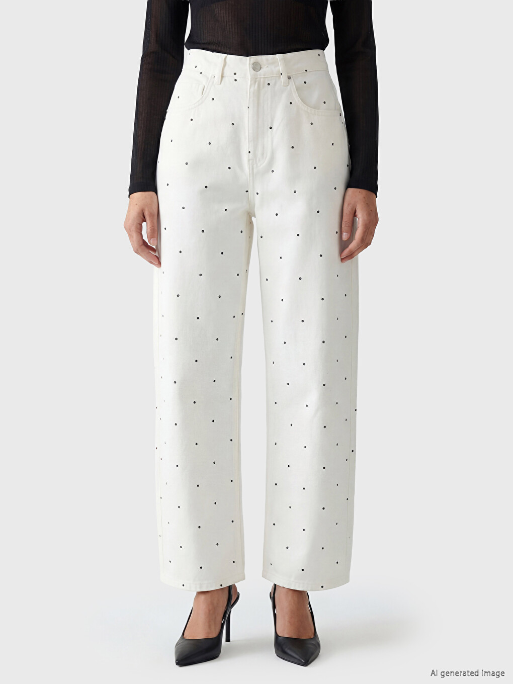 Woman White Jeans-1