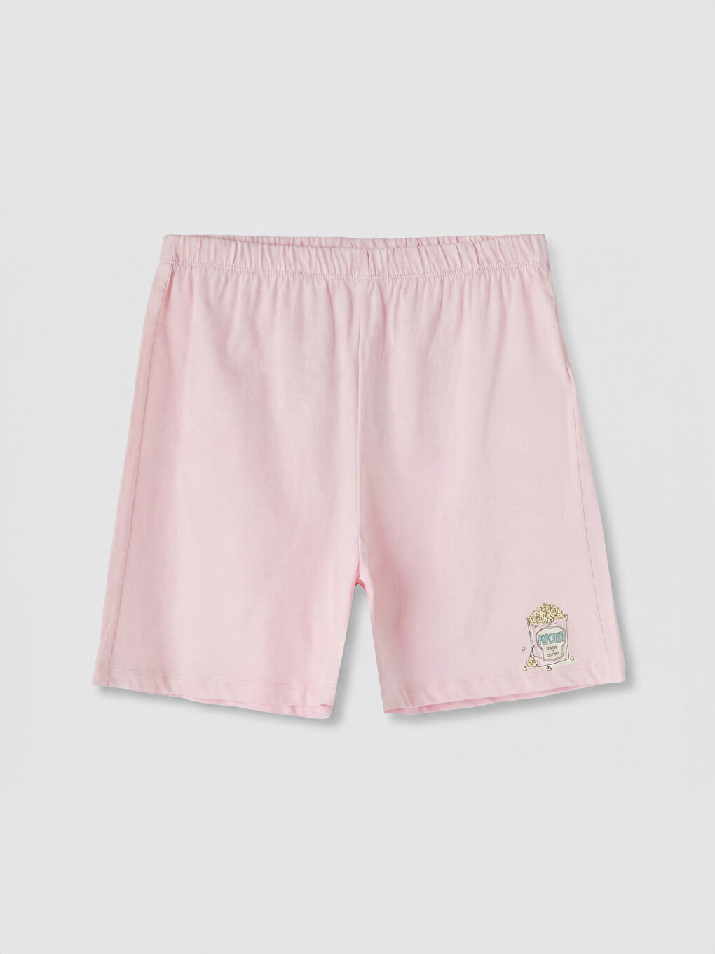 Pembe Beli Lastikli Kadın Şort Pijama Altı 2'li-1