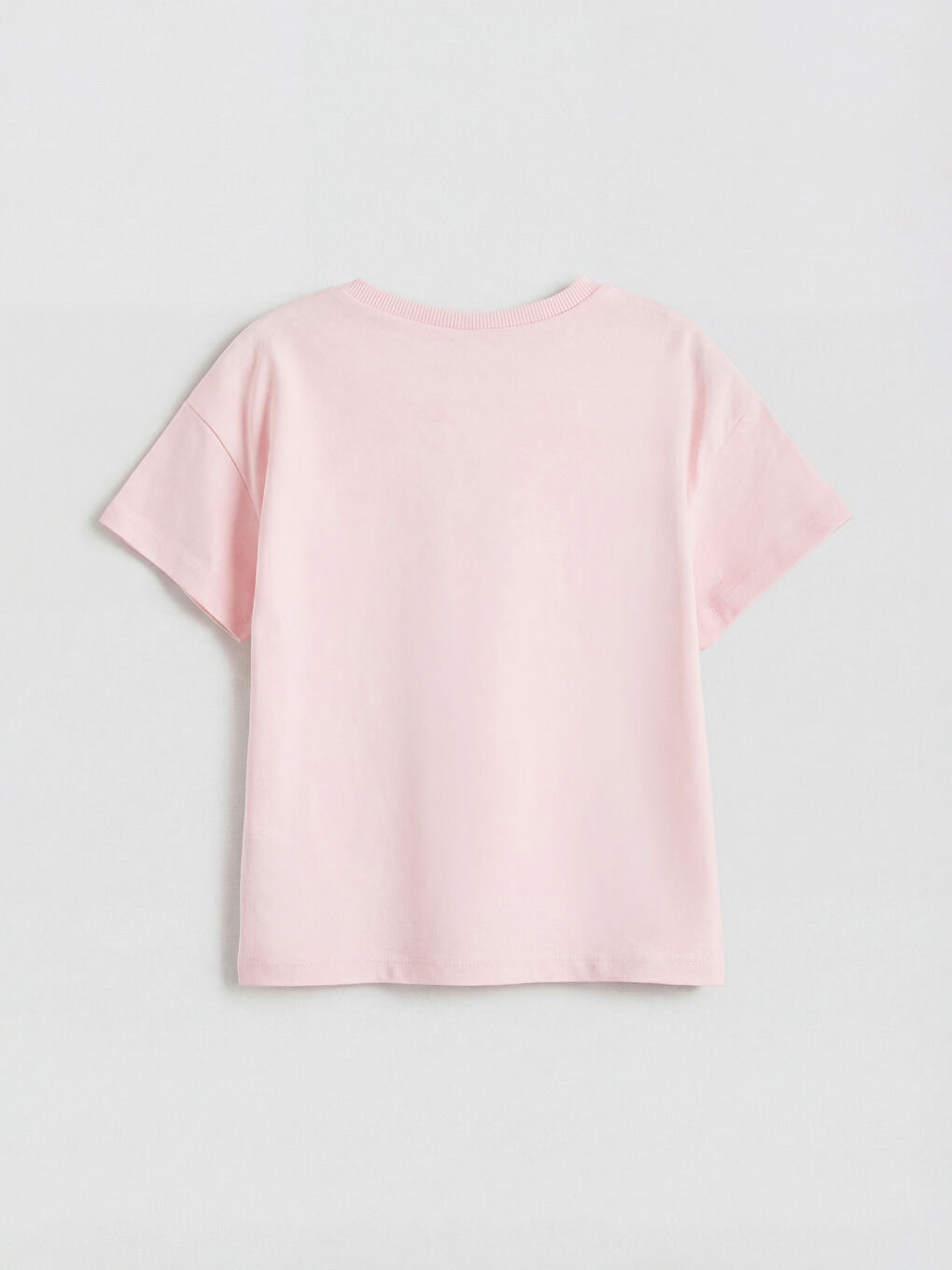 Pembe Bisiklet Yaka Baskılı Kız Çocuk Tişört-1