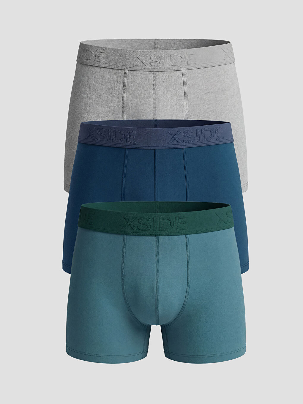 Gri Standart Kalıp Pamuklu Esnek Erkek Boxer 3'lü