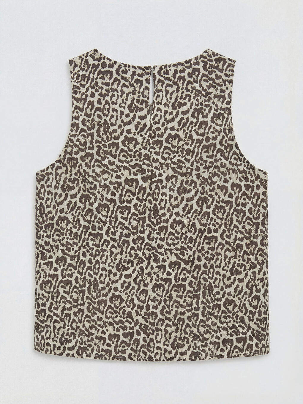 Kahverengi Bisiklet Yaka Leopar Desenli Bluz-5