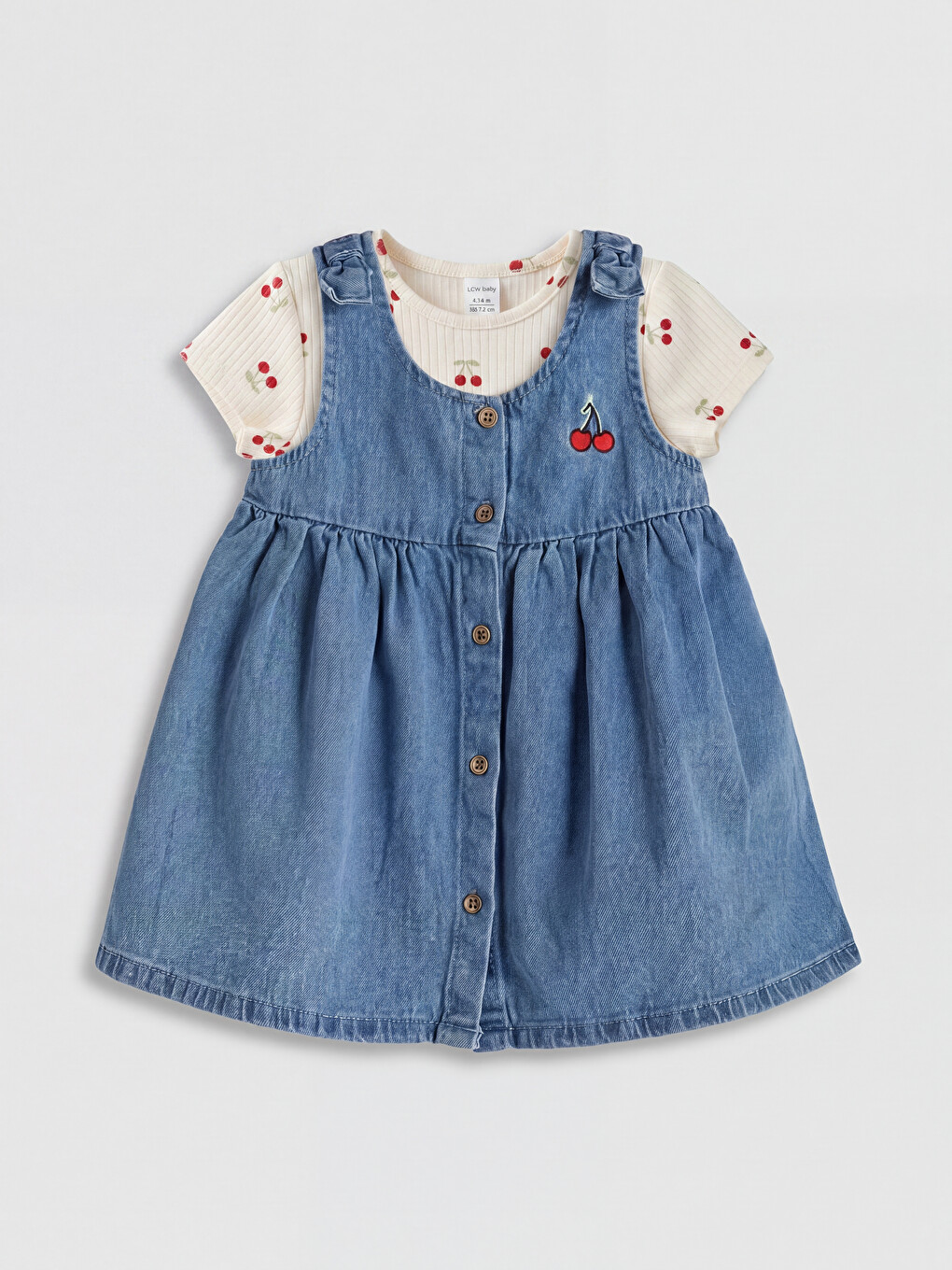 İndigo Kız Bebek Denim Elbise ve Tişört