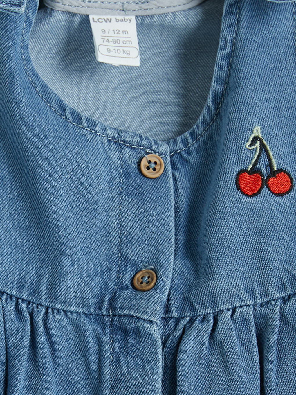 İndigo Kız Bebek Denim Elbise ve Tişört-5
