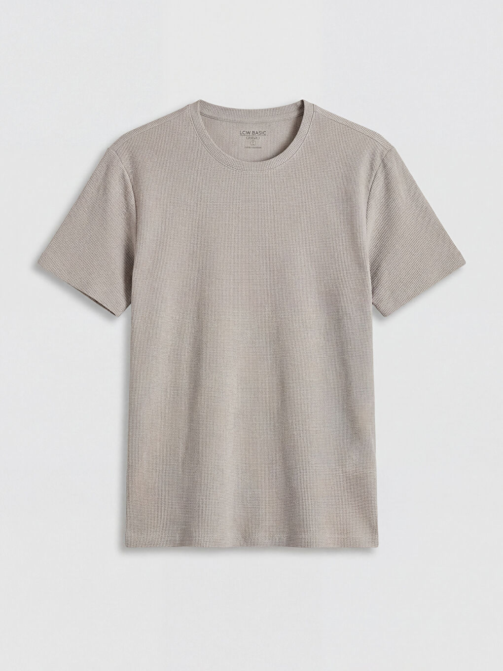 Gri Bisiklet Yaka Erkek Tişört-4