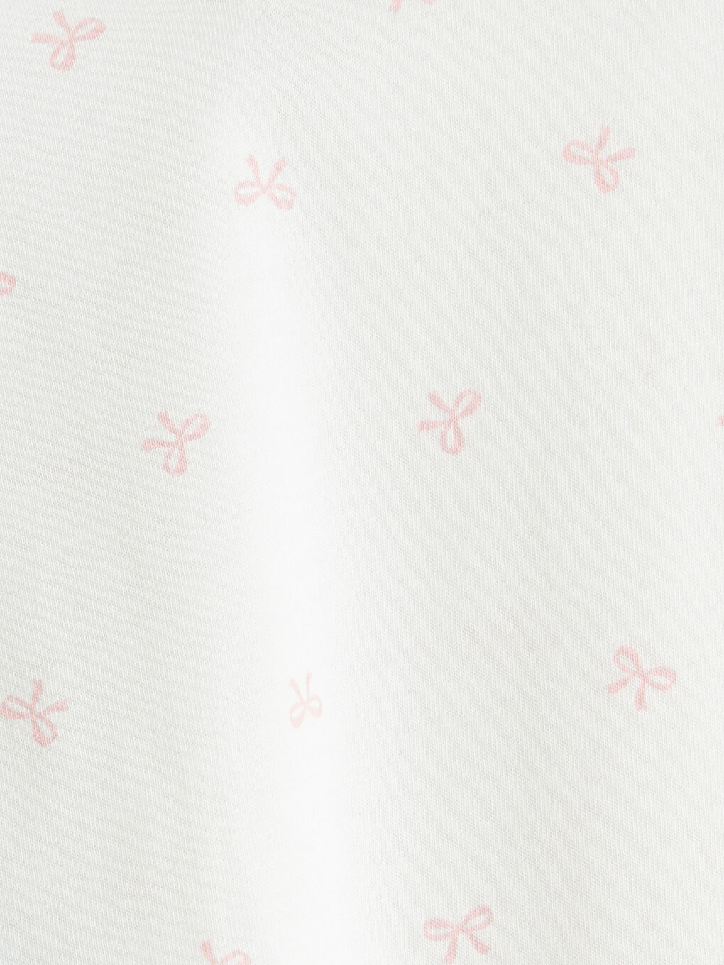 Ekru Bisiklet Yaka Fiyonk Desenli Kız Bebek Tişört-2