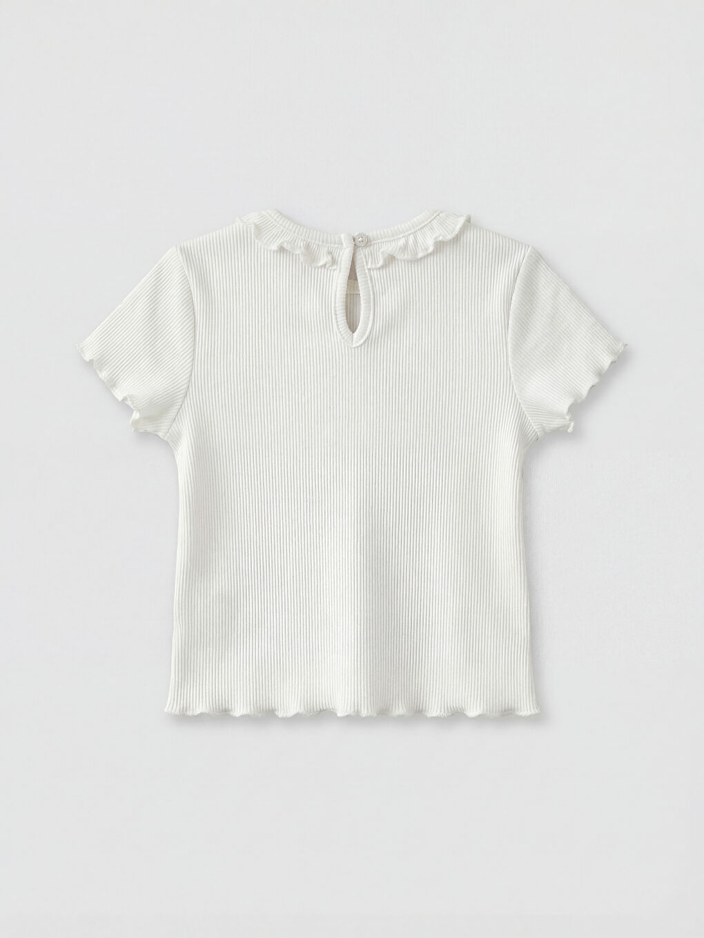 Mavi Kalp Desenli Kız Bebek Gabardin Elbise ve Tişört-4