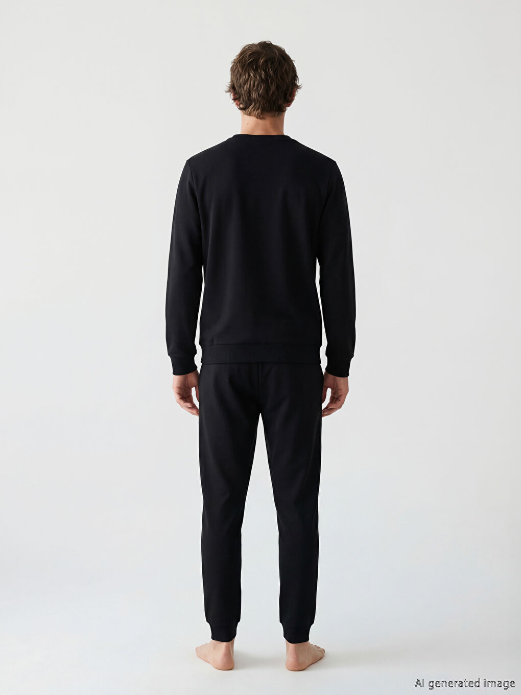 Siyah Standart Kalıp Baskılı Erkek Pijama Takım-3