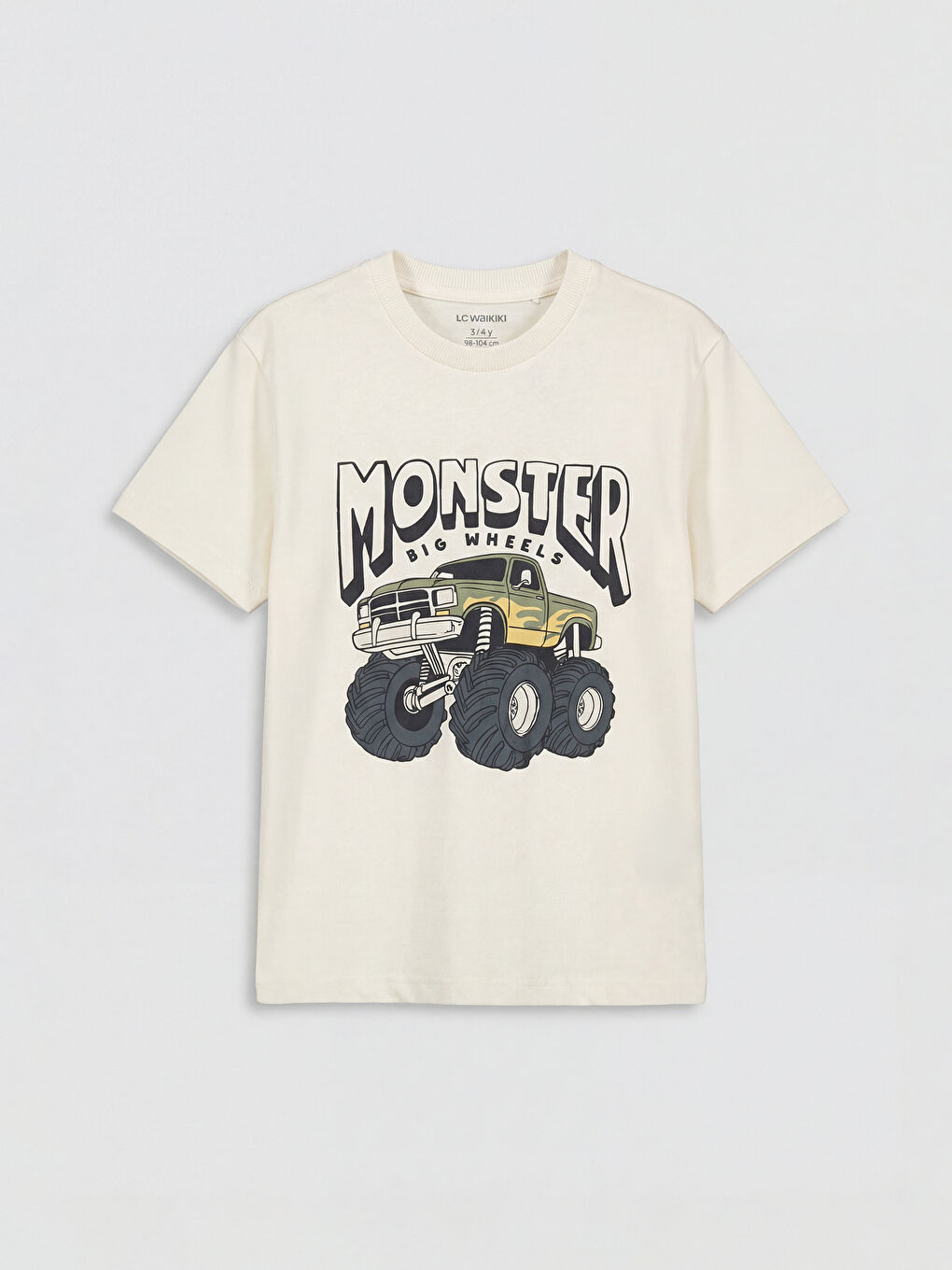 Bej Erkek Çocuk Baskılı Tişört Ve Şort Takım-1