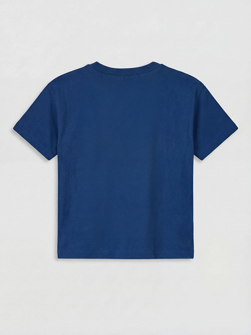 Lacivert Bisiklet Yaka Minecraft Baskılı Erkek Çocuk Tişört-1