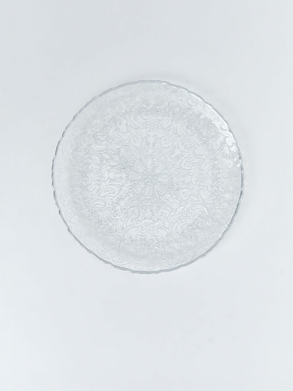 Renksiz Desenli Cam Tabak-1