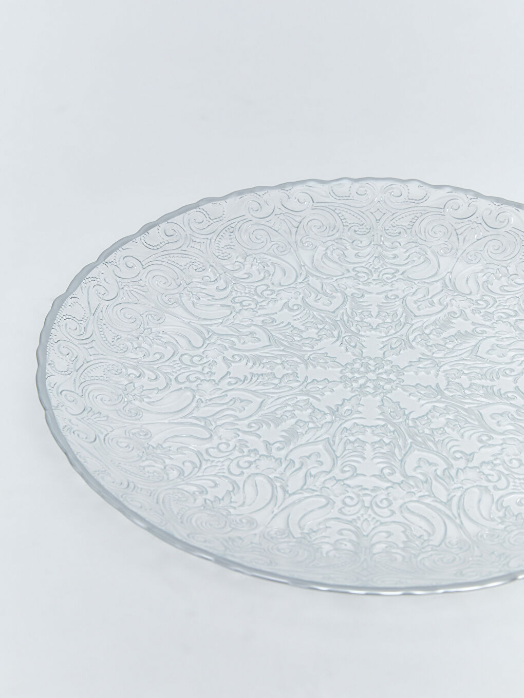 Renksiz Desenli Cam Tabak-2