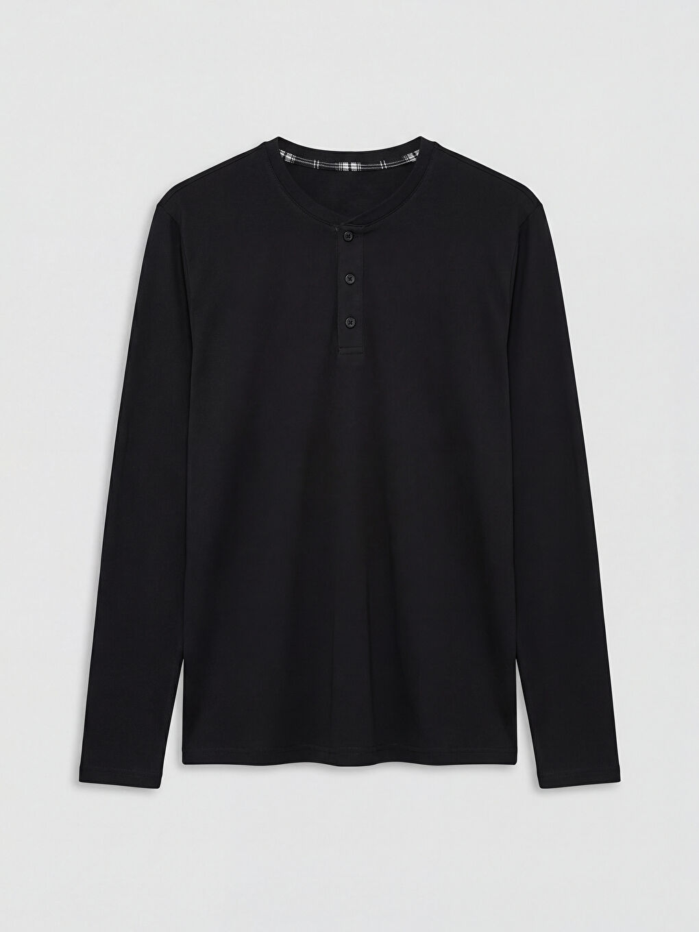 Siyah Bisiklet Yaka Erkek Pijama Üst