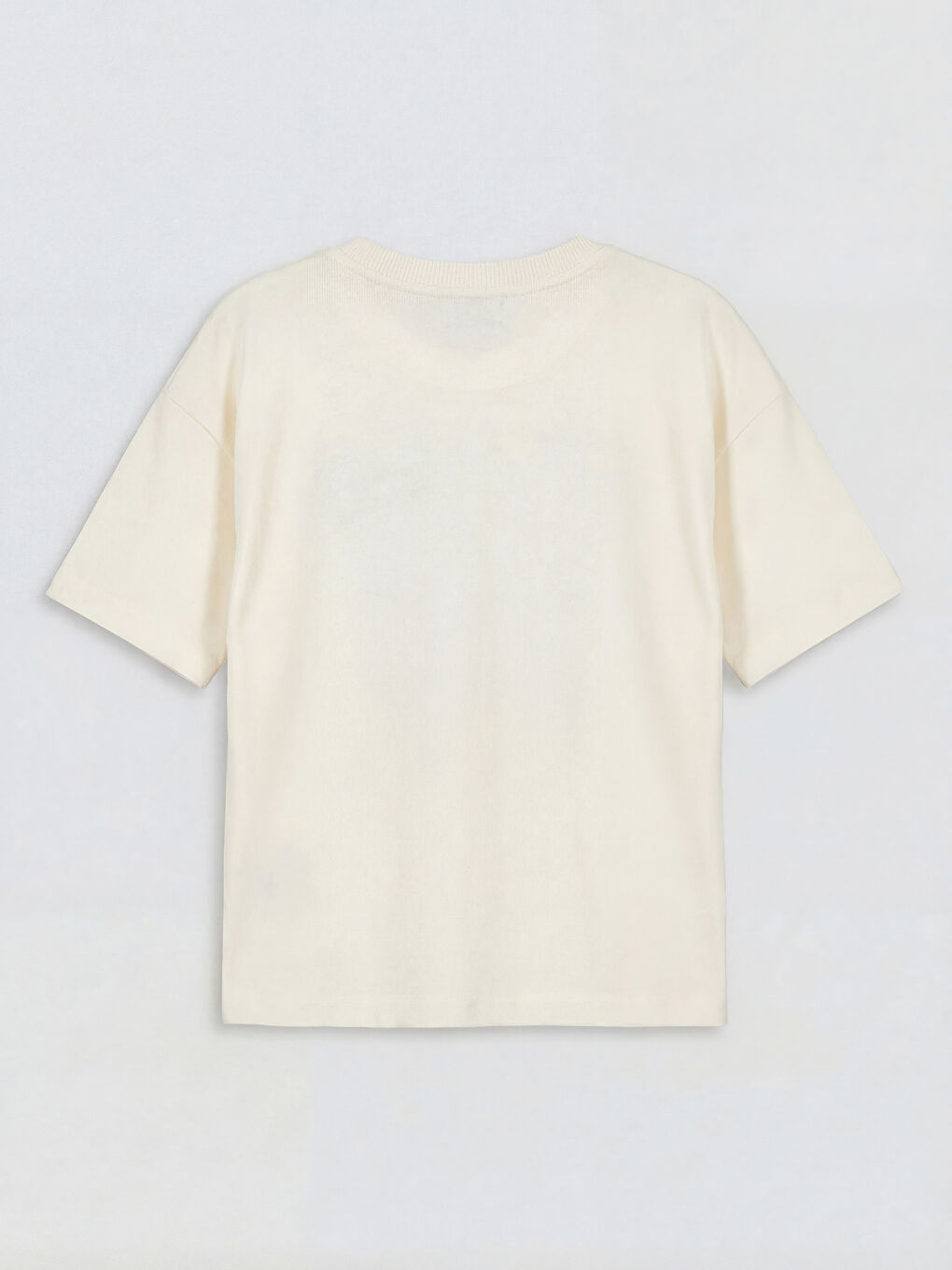 Bej Bisiklet Yaka Minecraft Baskılı Erkek Çocuk Tişört-1