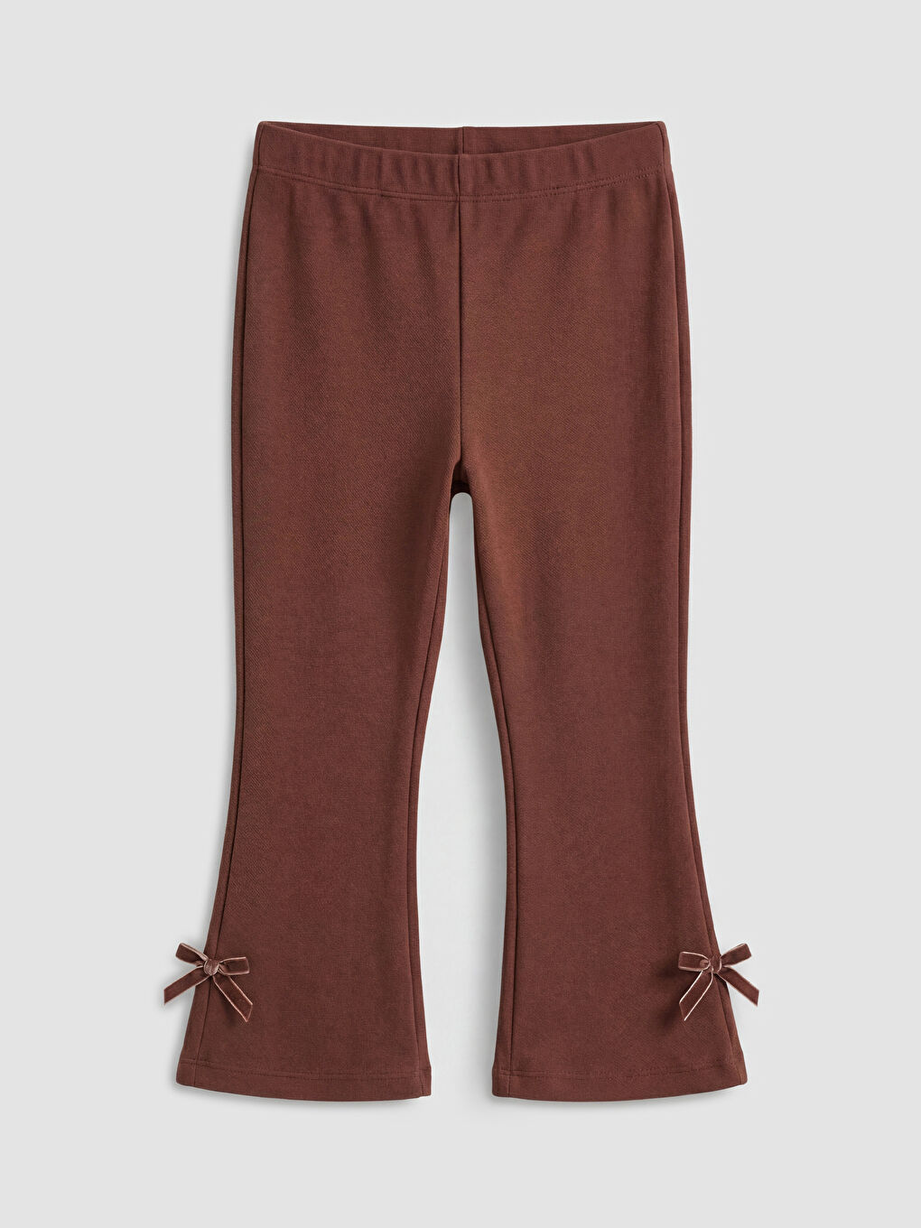 Kahverengi Fiyonk Detaylı Kız Çocuk Gömlek ve Tayt-2