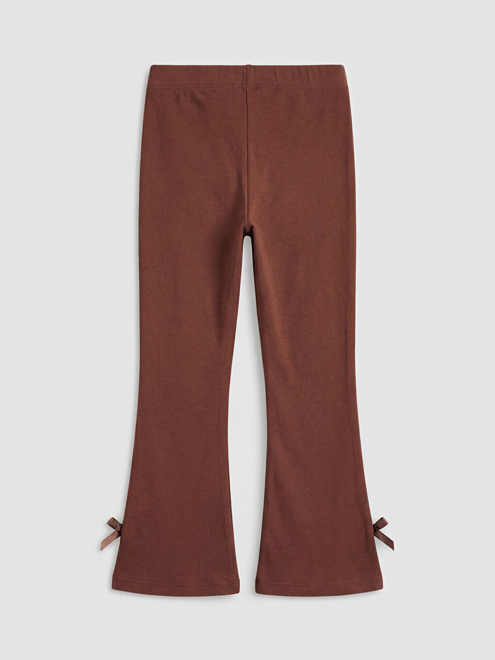 Kahverengi Fiyonk Detaylı Kız Çocuk Gömlek ve Tayt-4