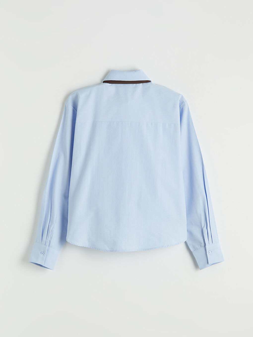 Mavi Kravat Detaylı Kadın Gömlek-6