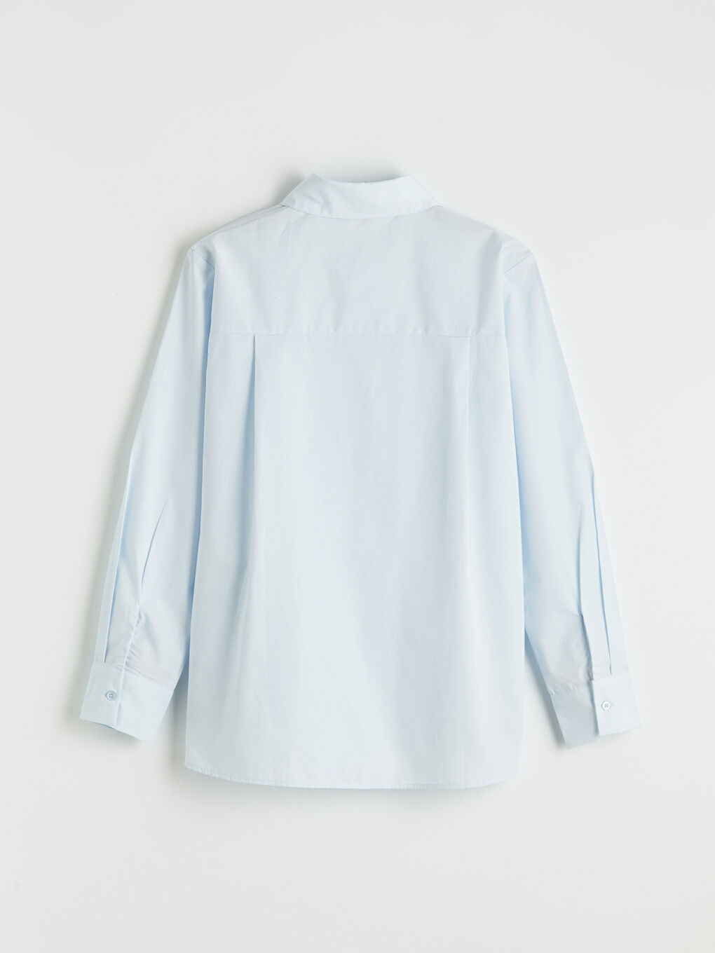 Mavi Kruvaze Detaylı Kadın Gömlek-7