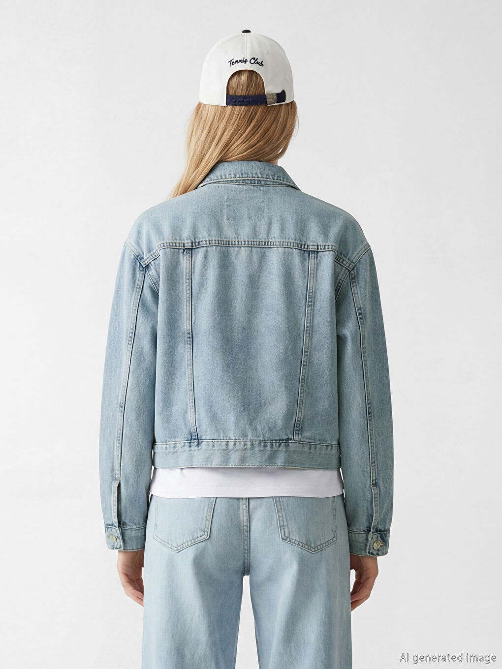 Mavi Gömlek Yaka Kadın Jean Ceket-3