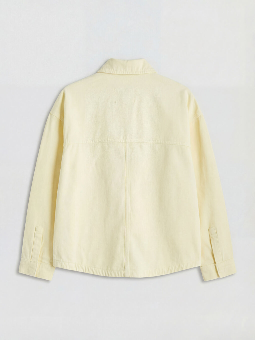 Sarı Gömlek Yaka Oversize Kadın Jean Ceket-5