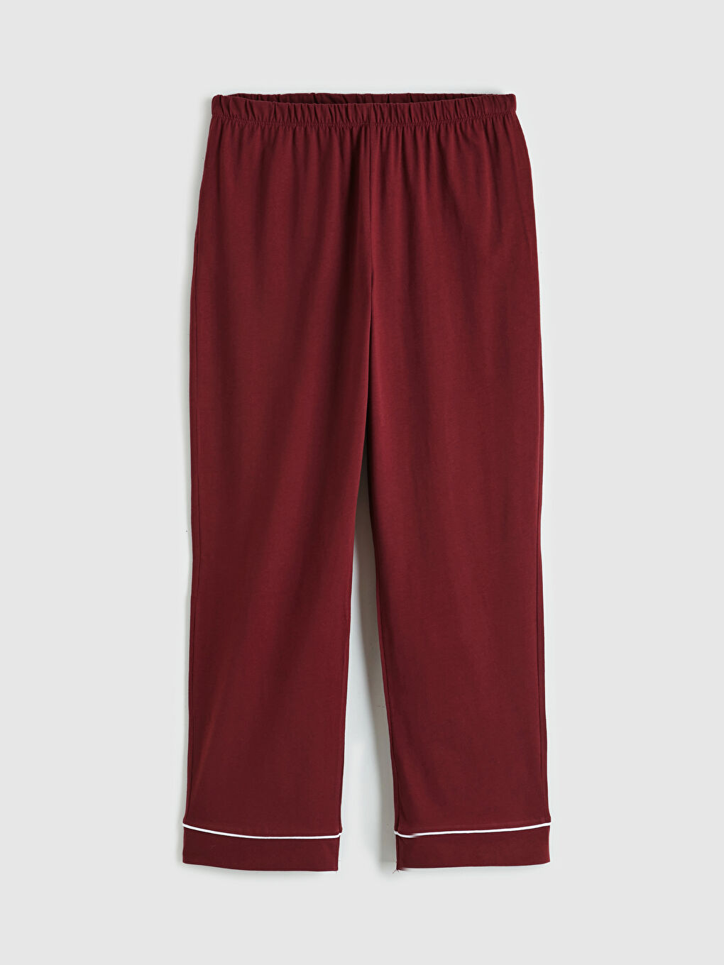 Bordo Gömlek Yaka Baskılı Kadın Pijama Takımı-2