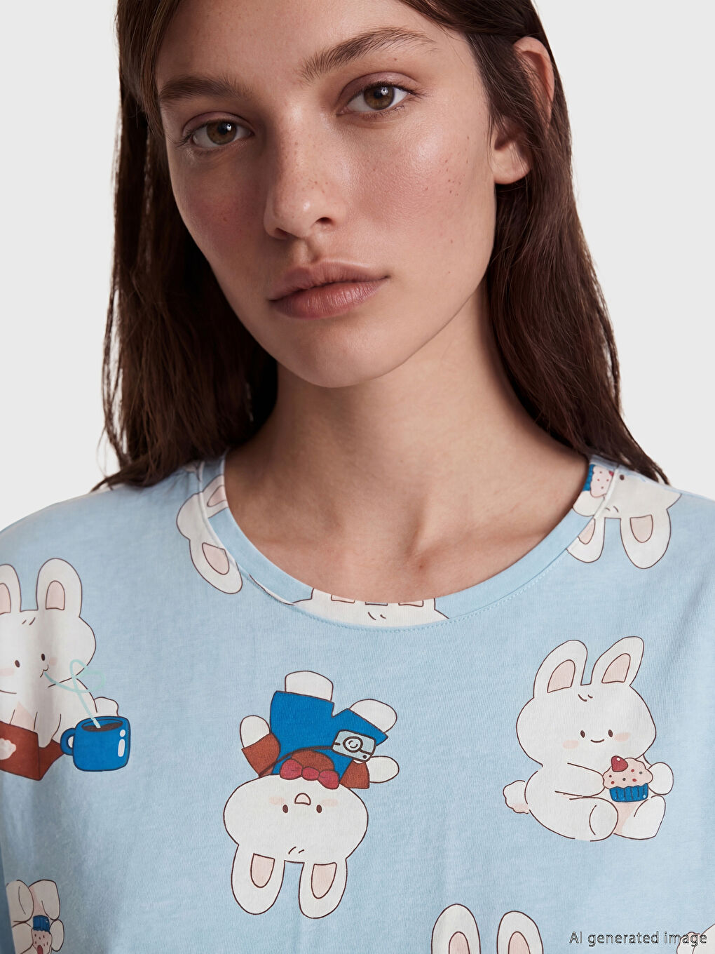 Crew Neck Printed Women's Pyjamas Set-2