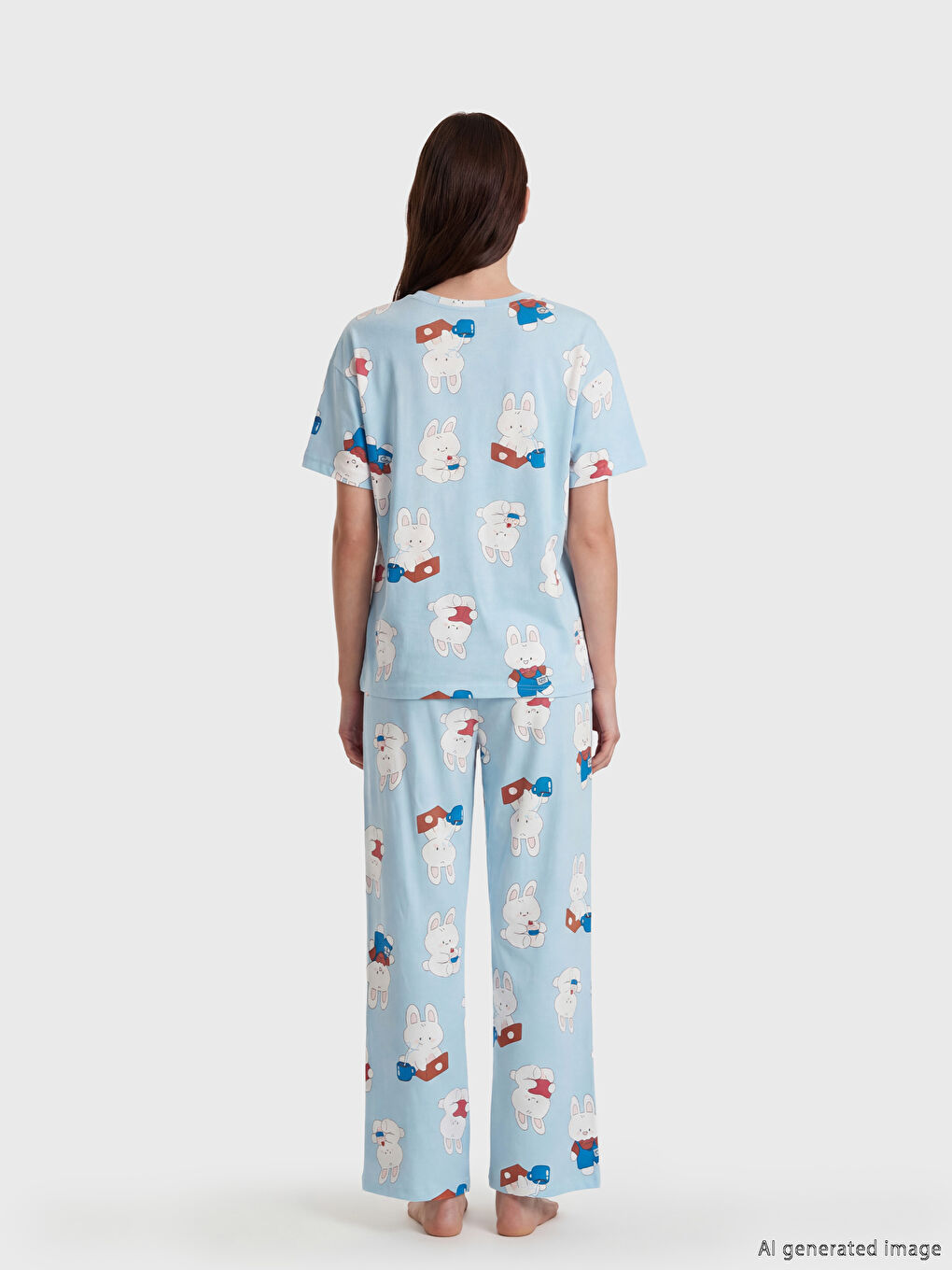 Crew Neck Printed Women's Pyjamas Set-3