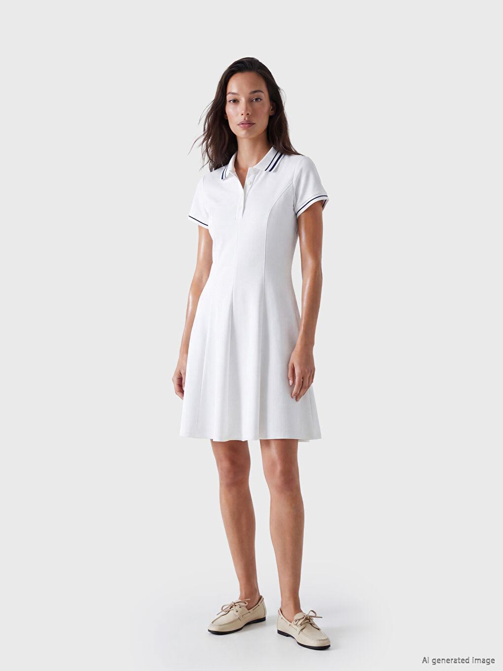 Polo Yaka Mini Elbise-1