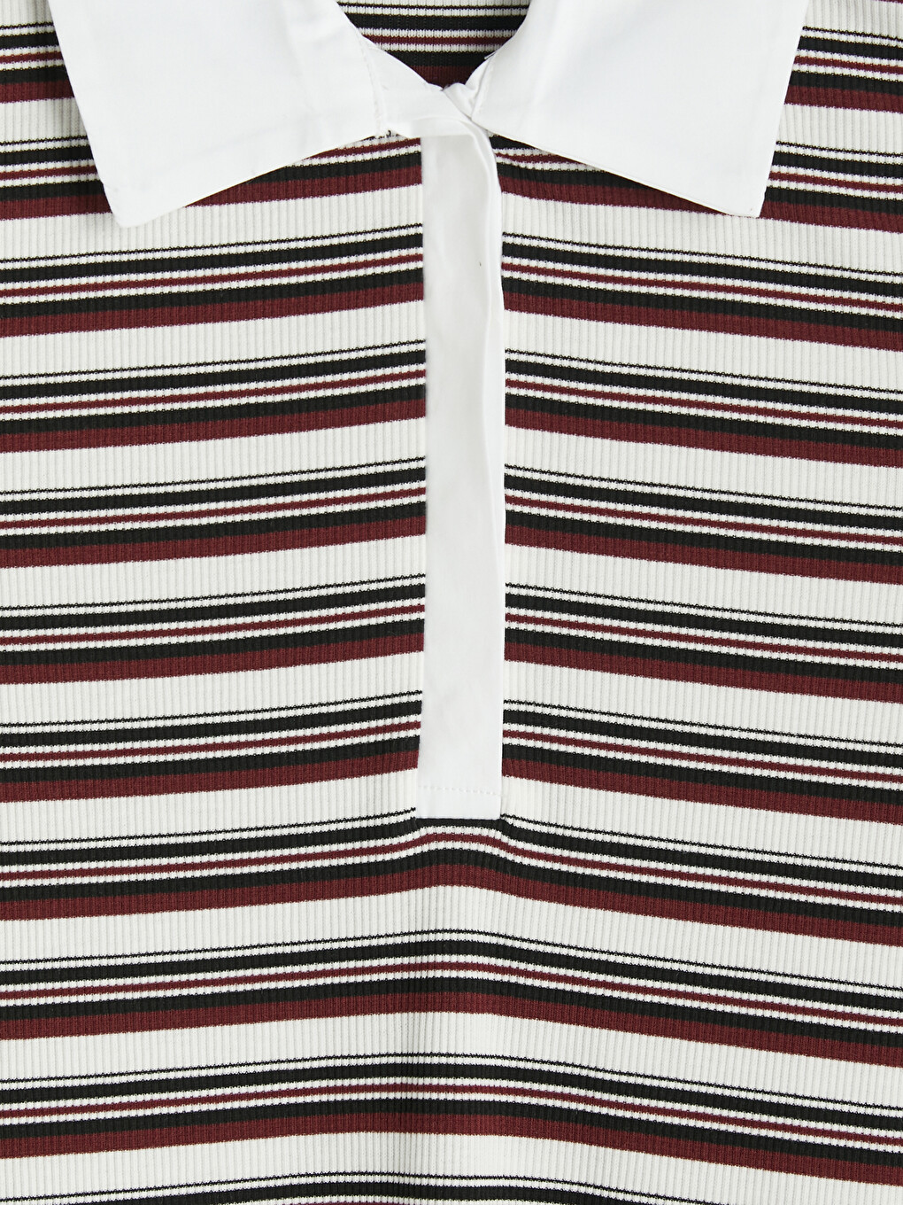 Siyah Polo Yaka Çizgili Elbise-1