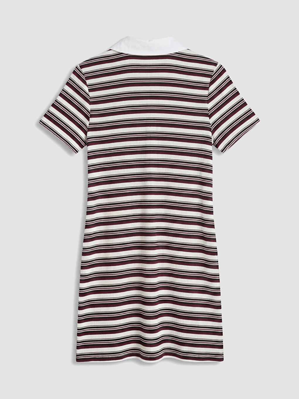 Siyah Polo Yaka Çizgili Elbise-2