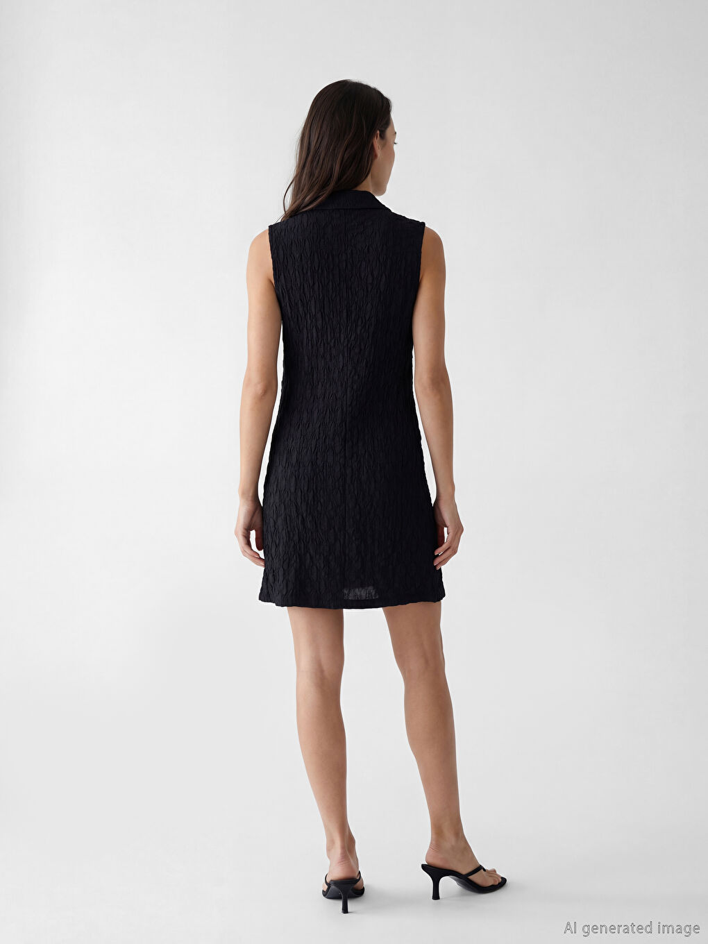 Textured Mini Shirt Dress-2